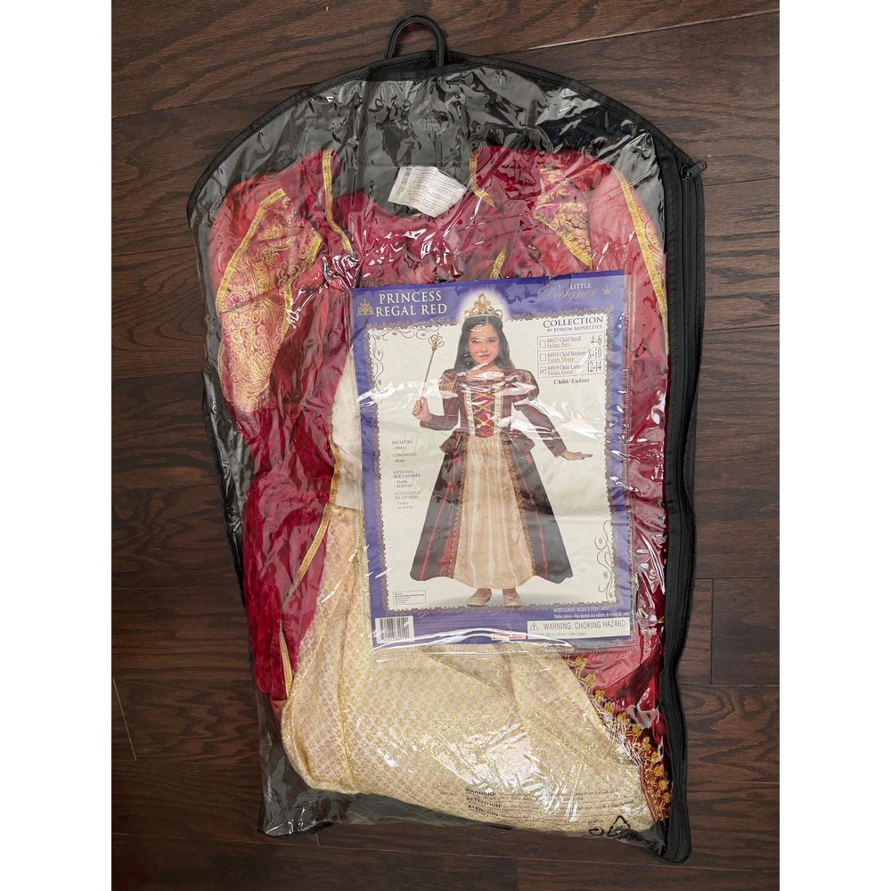Forum Novelties Princess Regal Red Dress Costume Girls Size Large 12-14 84919